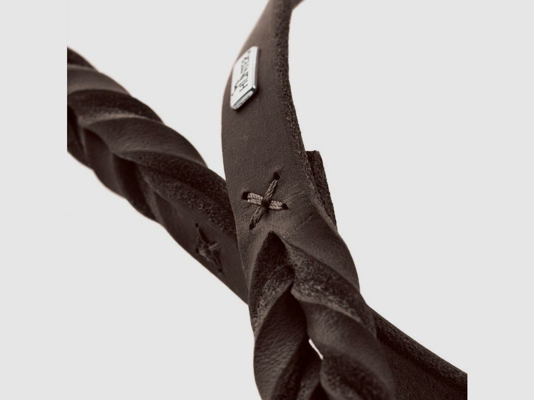 Hunter Laisse réglable Solid Education en cuir pleine fleur / Marron