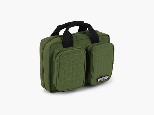 Winter pistol bag W8 for 2 handguns - 8 magazine holders, 1000D, lockable (Forest)