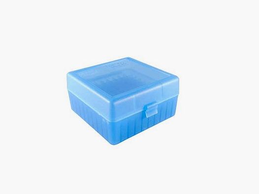 MTM CASE-GARD Caja de munición de rifle con tapa abatible 22 BR-308 Winchester 100 cartuchos (azul)