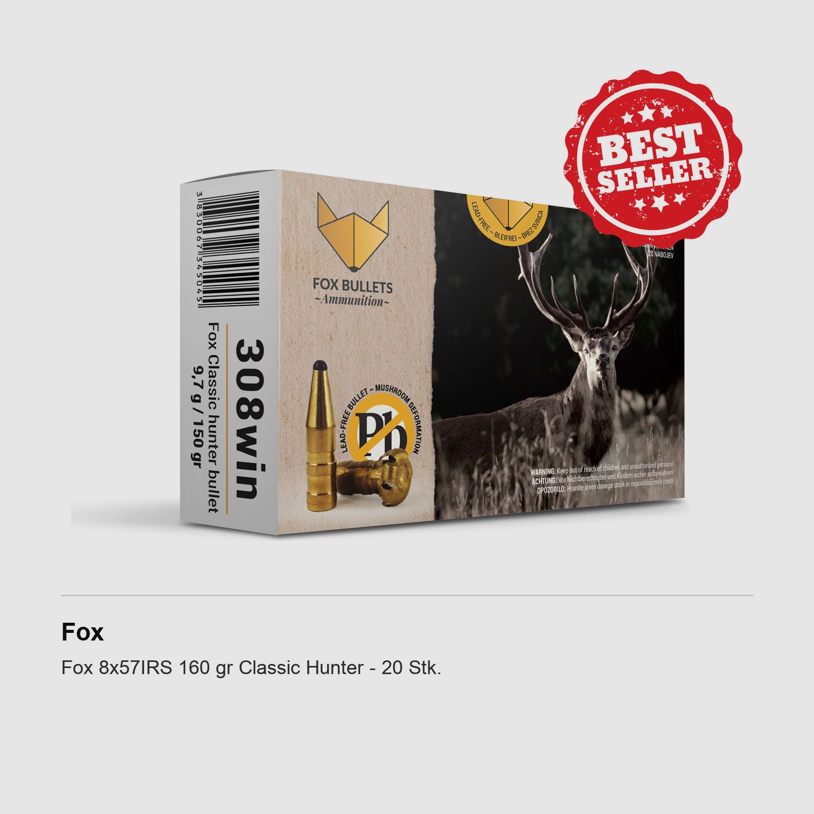 Fox 8x57IRS 160 gr Classic Hunter – 20 Stk.