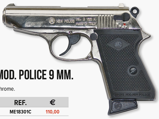 Bruni PISTOLA POLICE 9mm CROMO