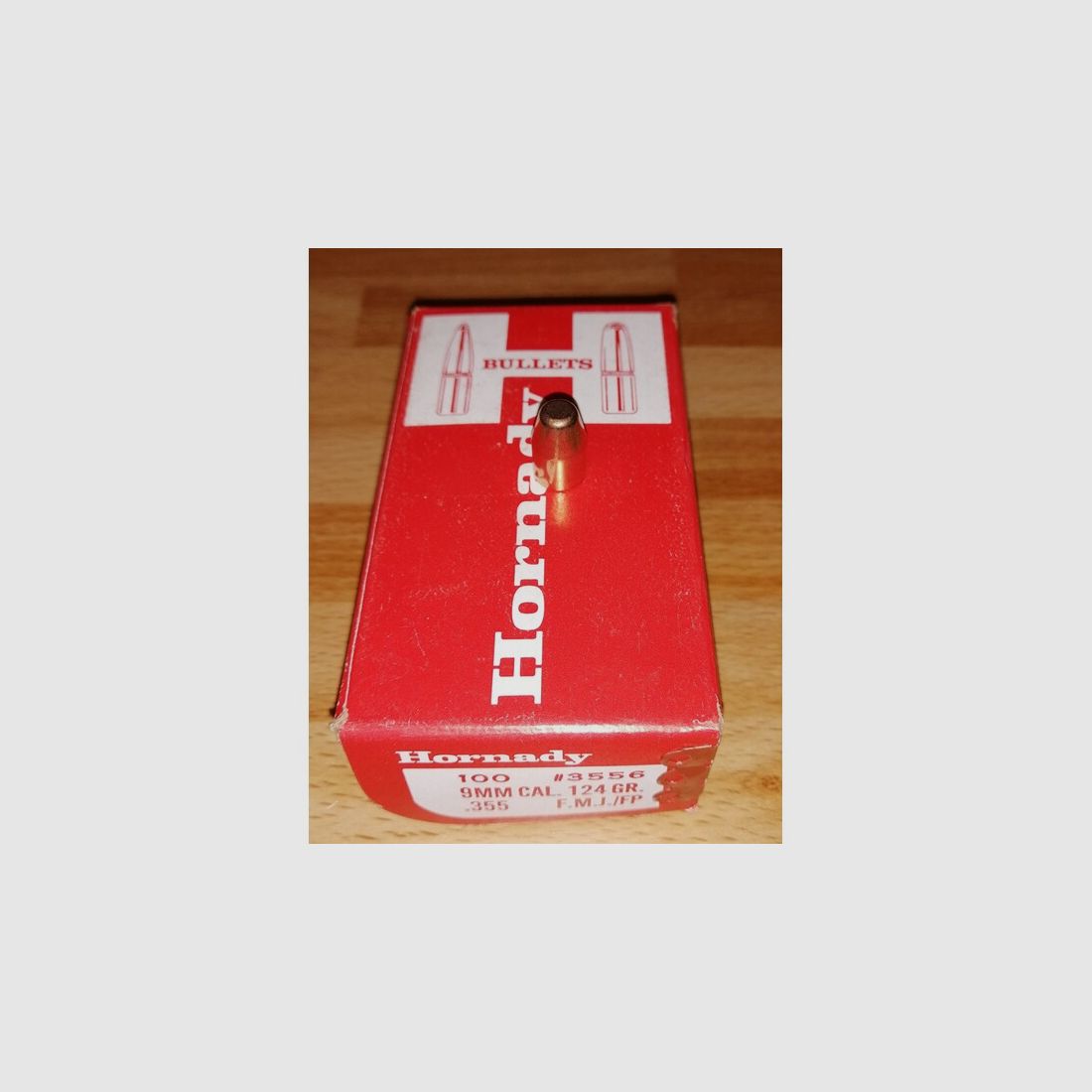100 Stück Hornady Geschosse 9mm / 124 Grain FMJ-FP #3556