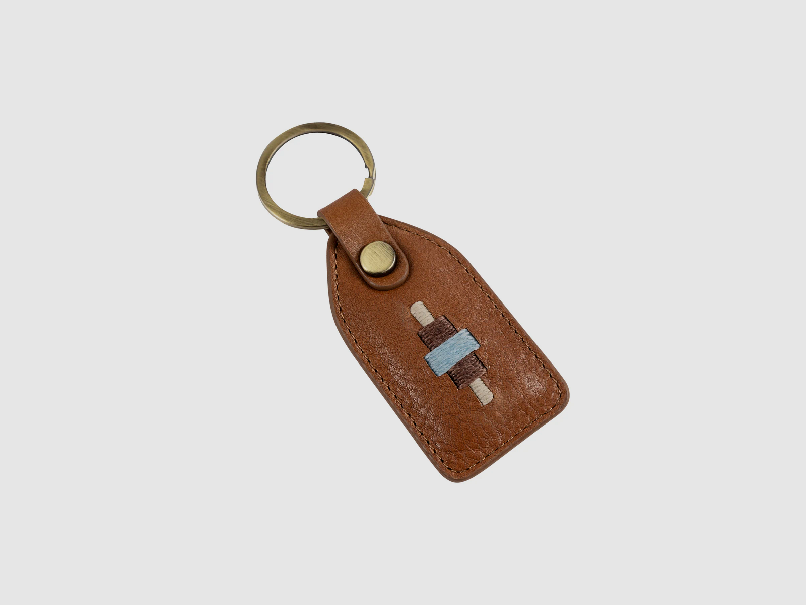 PAMPEANO 'Chapa' Tag Keyring- Tan Leather