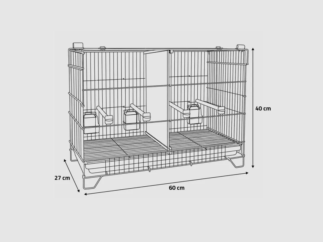 Set aus 3 Vogelzuchtkäfigen mit Clips, stapelbar und ausgestattet, Bild 7 von 8