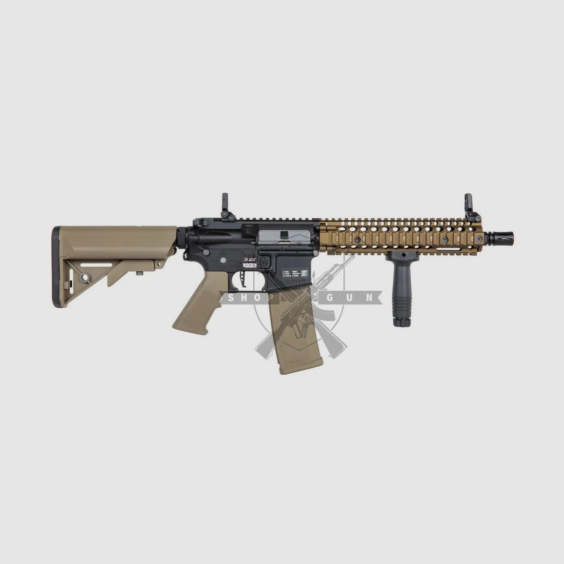 Daniel Defense® MK18 SA-P19 PRIME S-AEG mit HAL E.T.U, Dark Matter 27K Brushless Motor und Speedgears (CB)