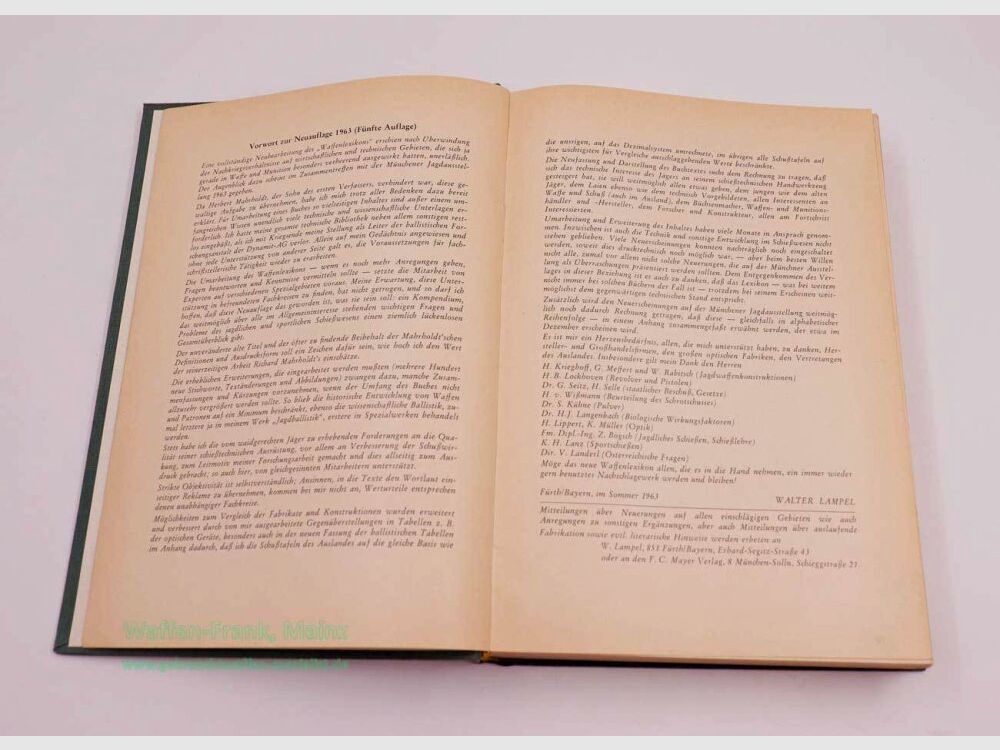 F. C. Mayer-Verlag München / S Buch Waffen-Lexikon