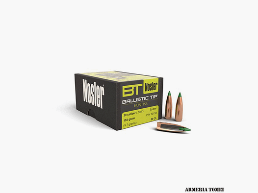RELOADING BULLE – NOSLER – CAL .30 (.308″) SPITZER 150GR BALLISTIC TIP HUNTING (50 PCS)