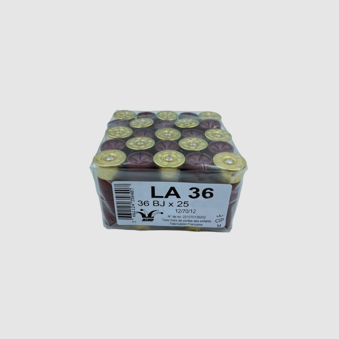 PACKUNG MIT 25 PATRONEN JOCKER LA36 36G BOURRE JUPE KAL.12/70 BLEI 7.5