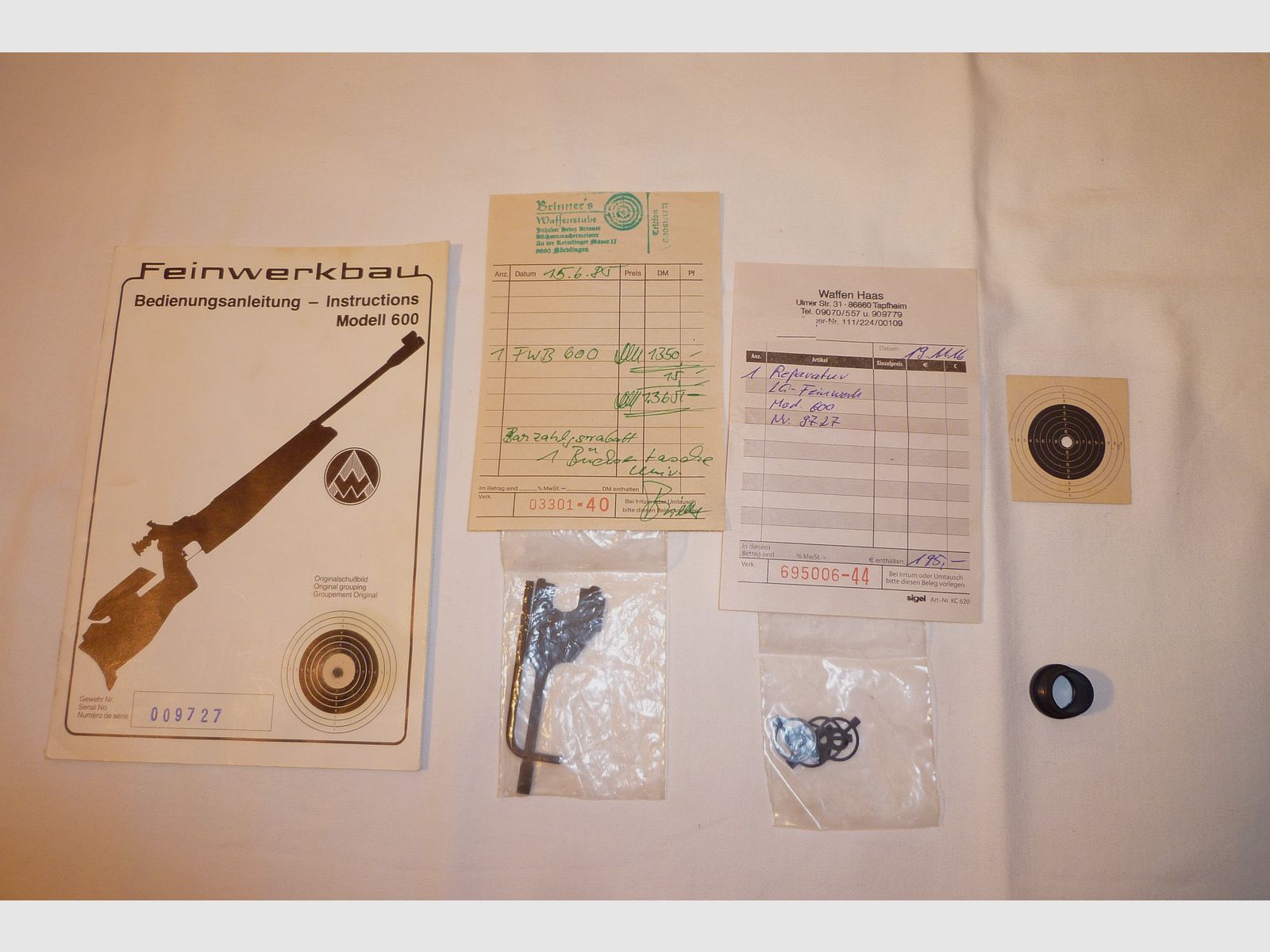 Match air rifle FEINWERKBAU Oberndorf/N 600 right side lever TOP CONDITION !!