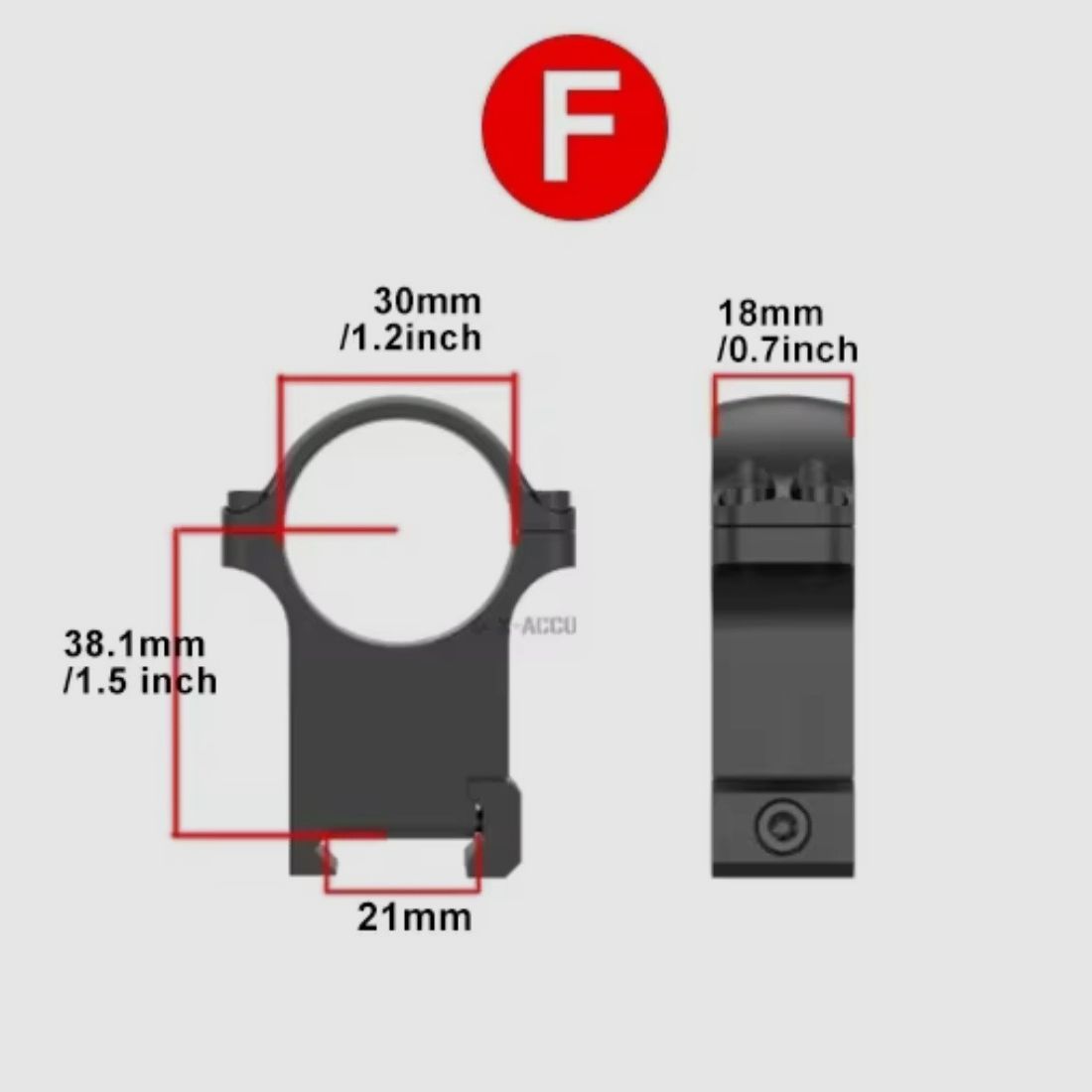Vector Optics  Stahl-Montage für 30mm Tubus und 21mm Picatinny/Weaver extra hoch 1.5/38.1mm Schussfest.