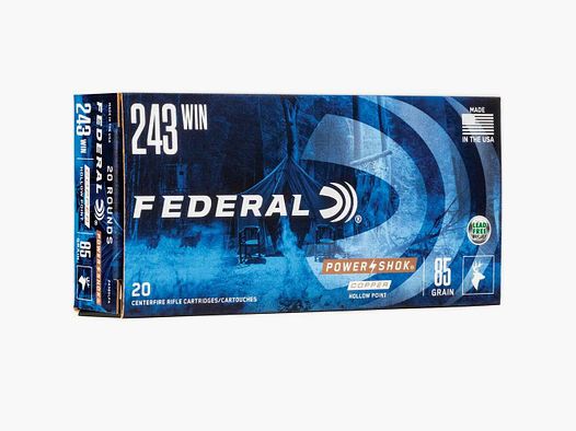 .243 Win. Power Shok Copper HP 5,5g/85grs. Municiones Federal