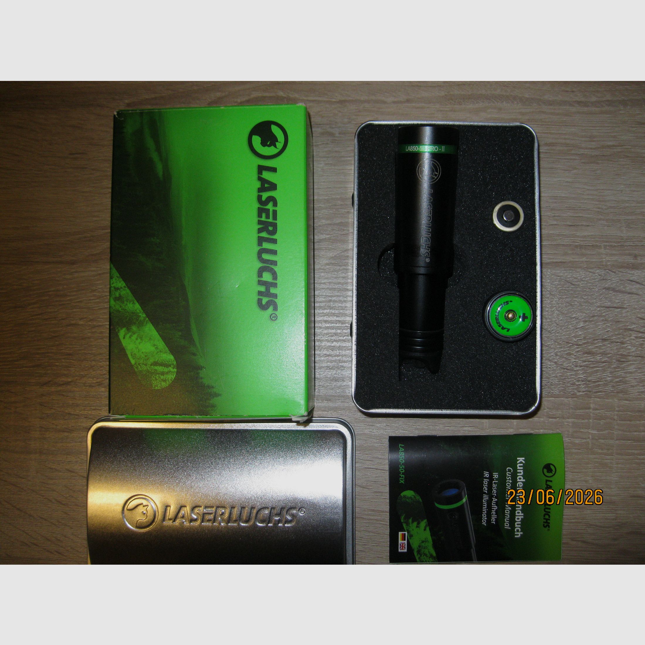 Appareil de vision nocturne IR Projecteur Laserluchs LA 850-50 Pro 2 Pack complet.