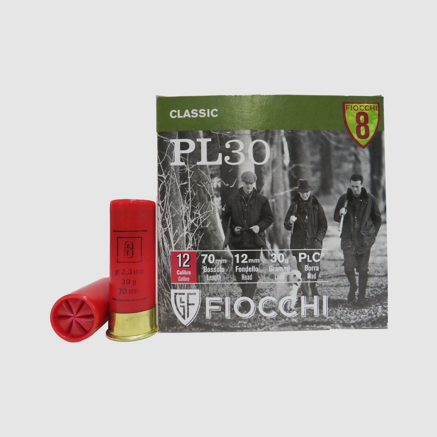 Fiocchi PL 30 Patronen 12/70 30 g Bleischrot 8