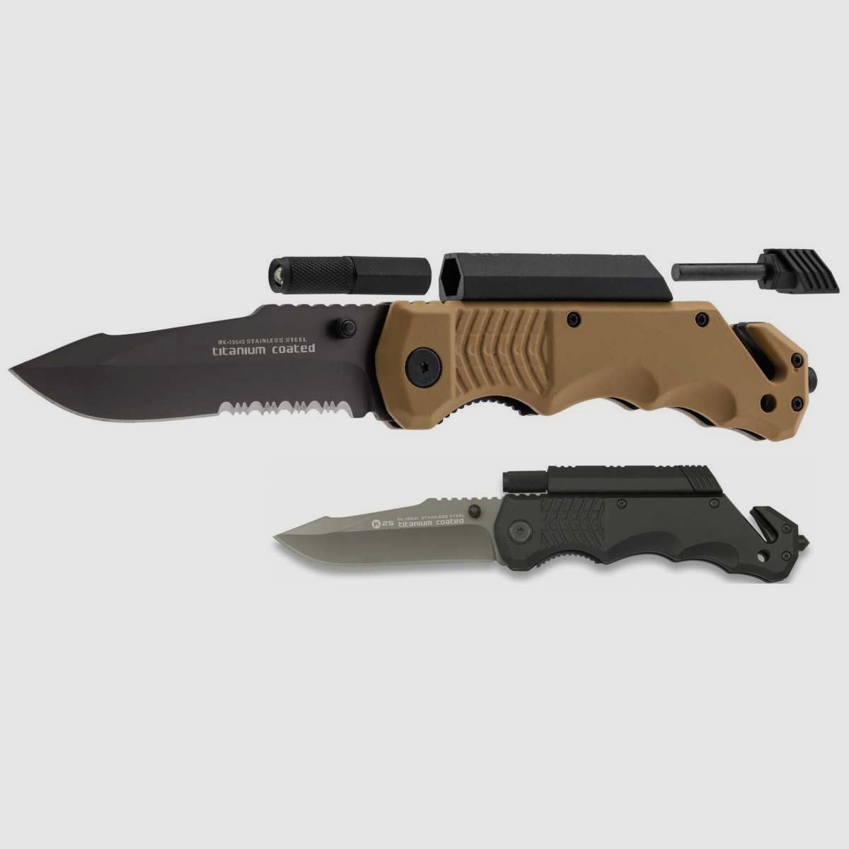Tactical / Survival Folding Knife - K25 Tan, image 1 of 8