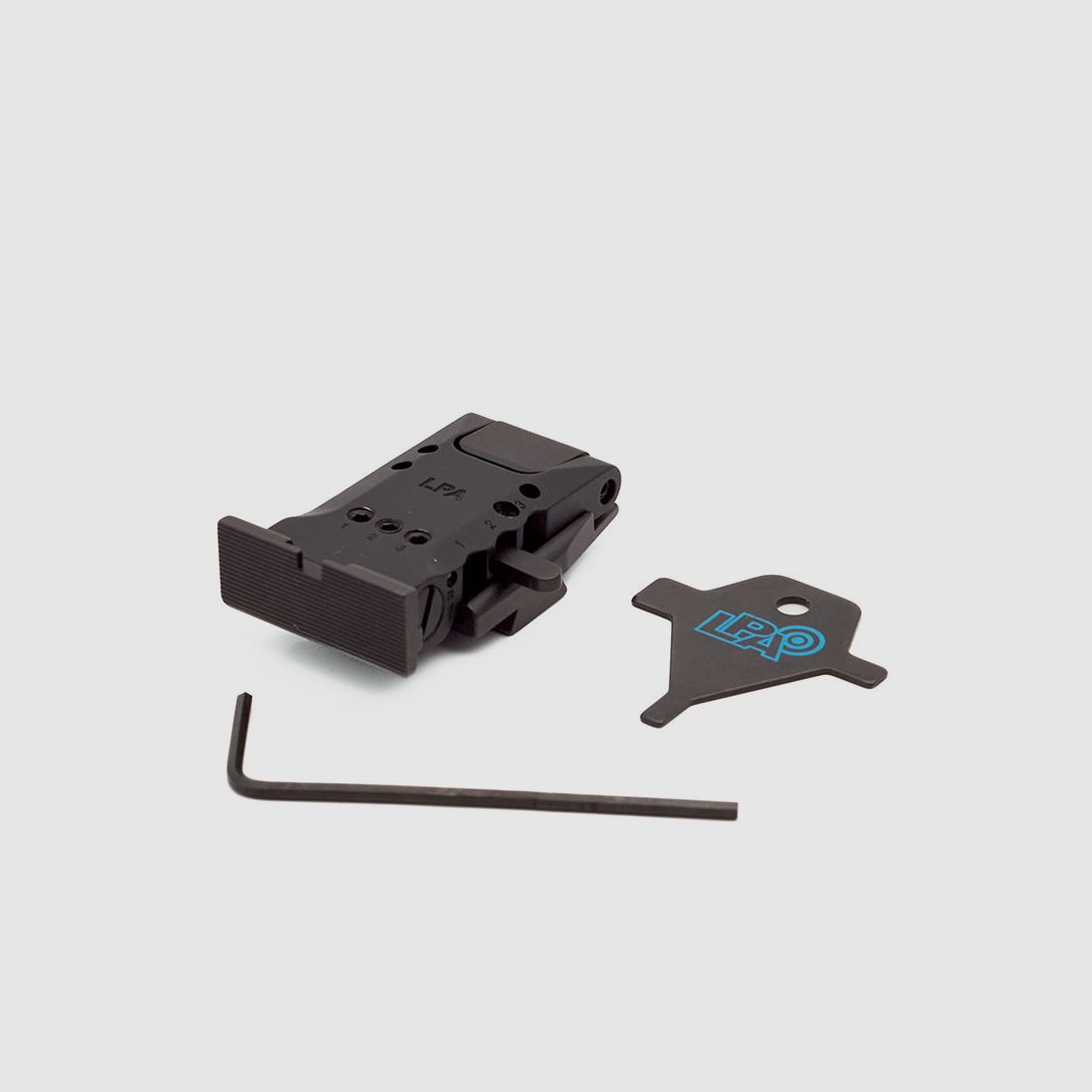 LPA TRT3P9207 adjustable rear sight for CZ 75 Tactical Sport, TS Orange, image 2 of 3