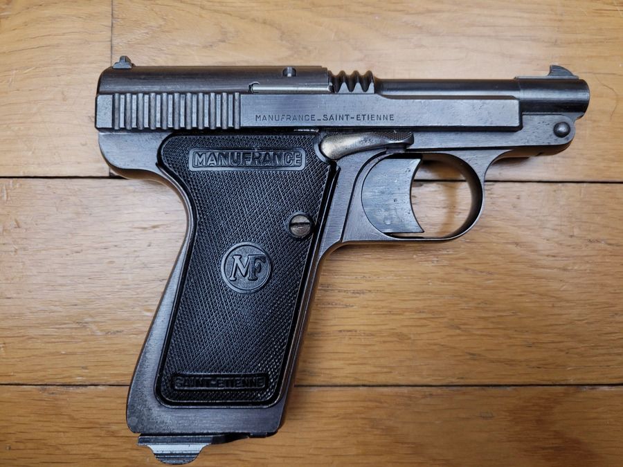 Sehr schöner Pistol « Le Français » – Kal. 7,65 Browning – 7+1 Schuss – 10.000 Exemplare – Manufrance – Avantgardewaffe – TBE+, Bild 1 von 14