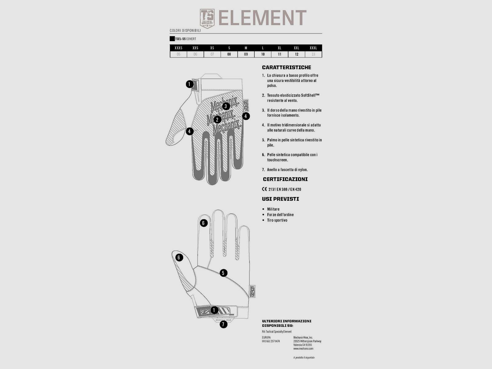 MECHANIX WEAR – ELEMENT ISOLIERT, Bild 4 von 4