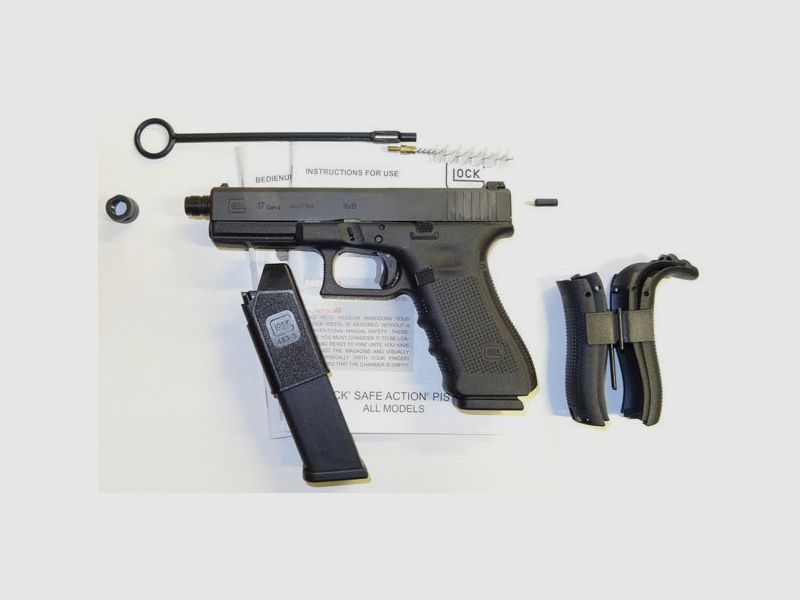 Glock	 Pistole Glock 17 Gen4 mit Gewindelauf M13,5x1 im Kaliber 9mm Para ( 9x19 ) Inkl. Zubehö
