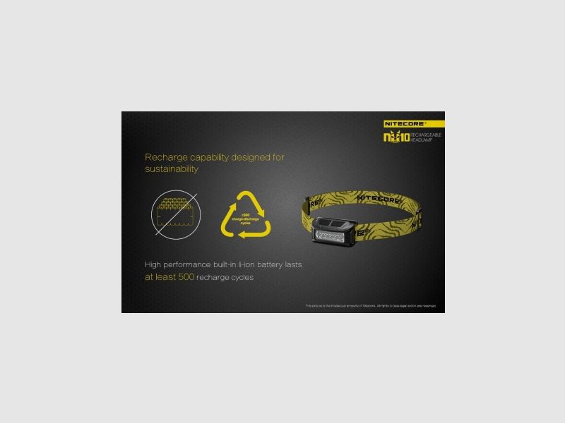 Nitecore NU10 Lampe frontale 160 lumens Noir, image 14 sur 24