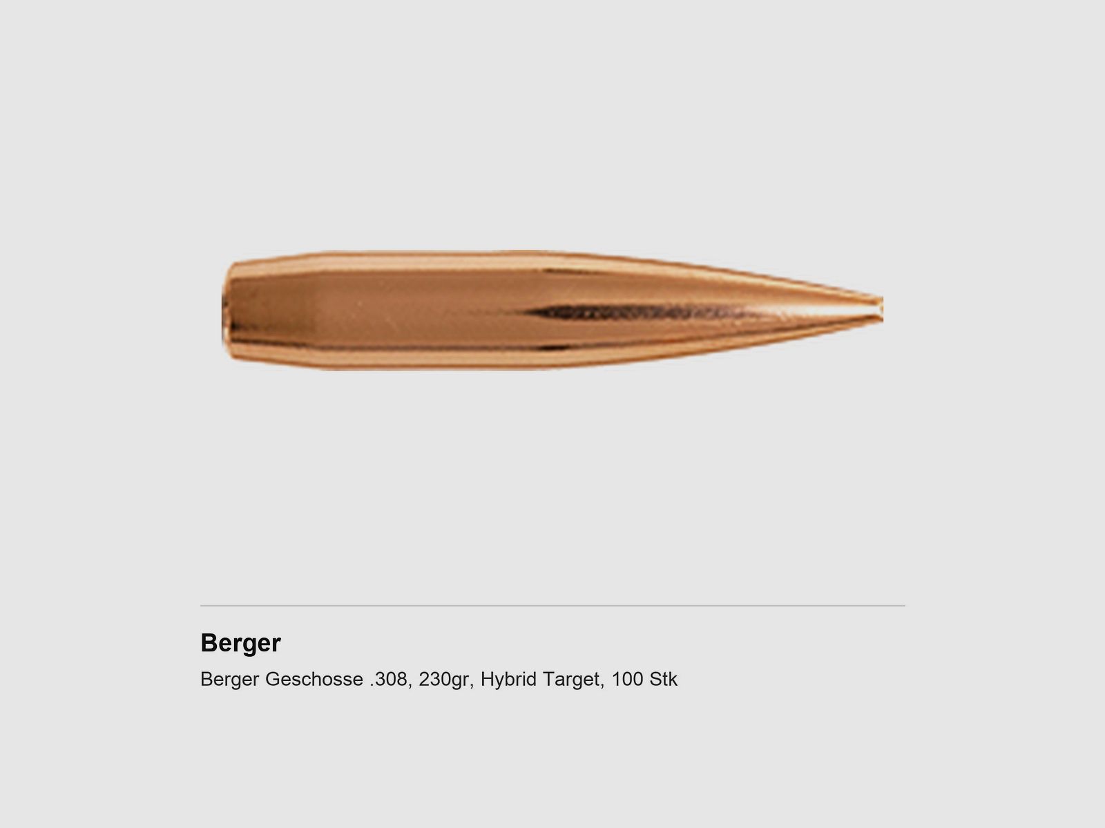 Berger Projectiles .308, 230gr, Hybrid Target, 100 pcs