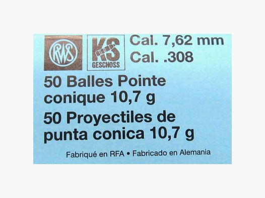 RWS POCISK 7,62 KS C30 GR165 DIA 308