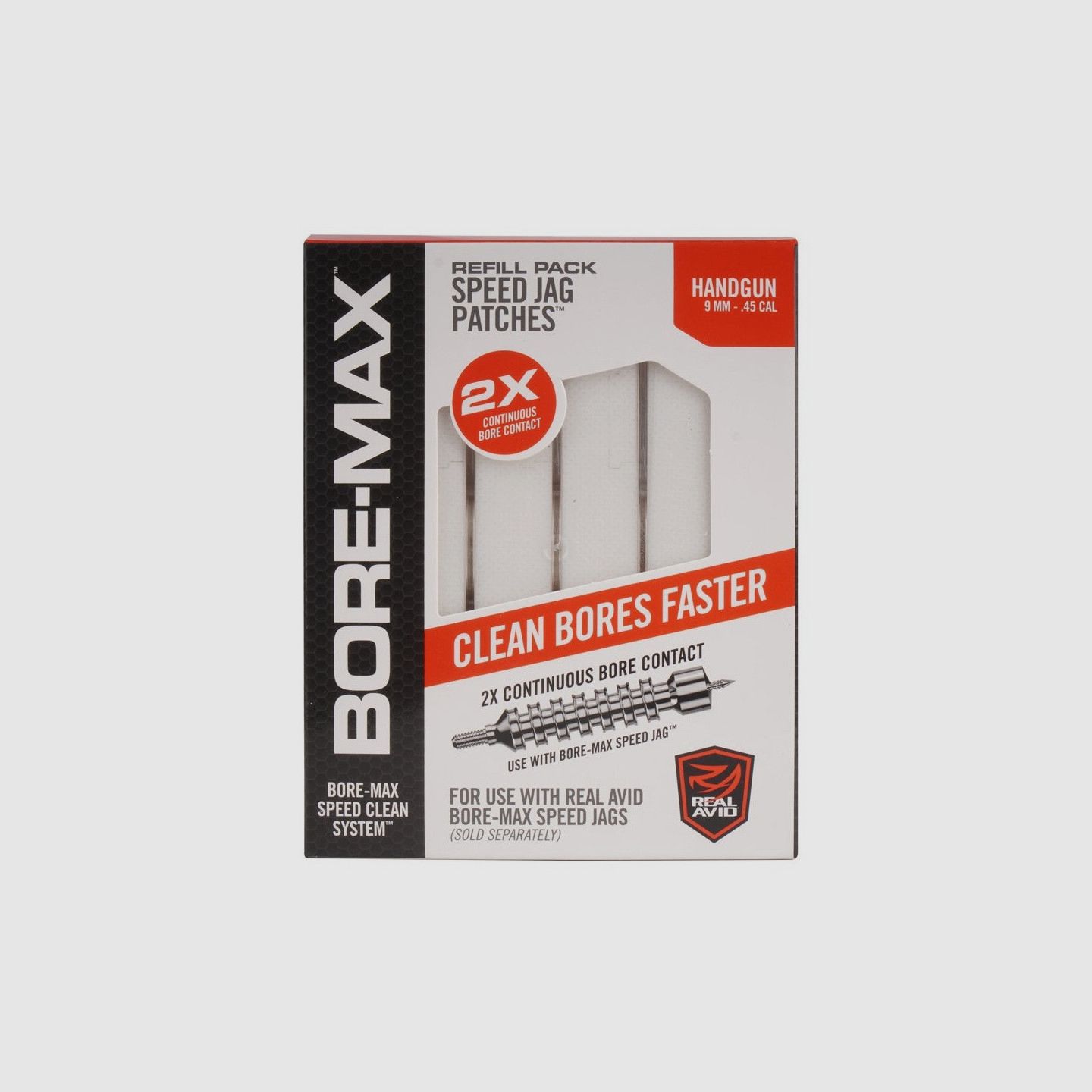 REAL AVID-Reinigungsfilze 4" 9mm/.45 250 Stück