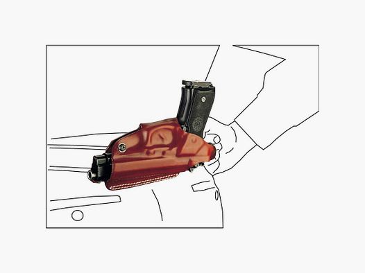 Mehrzweck-Schulterholster/Gürtelholster "Miami" Beretta 8000,Sig Sauer P225/P228/229/P250,S&W 39/59/909/910/915,Tanfoglio Police/ Force/Compact-Braun-Linkshänder