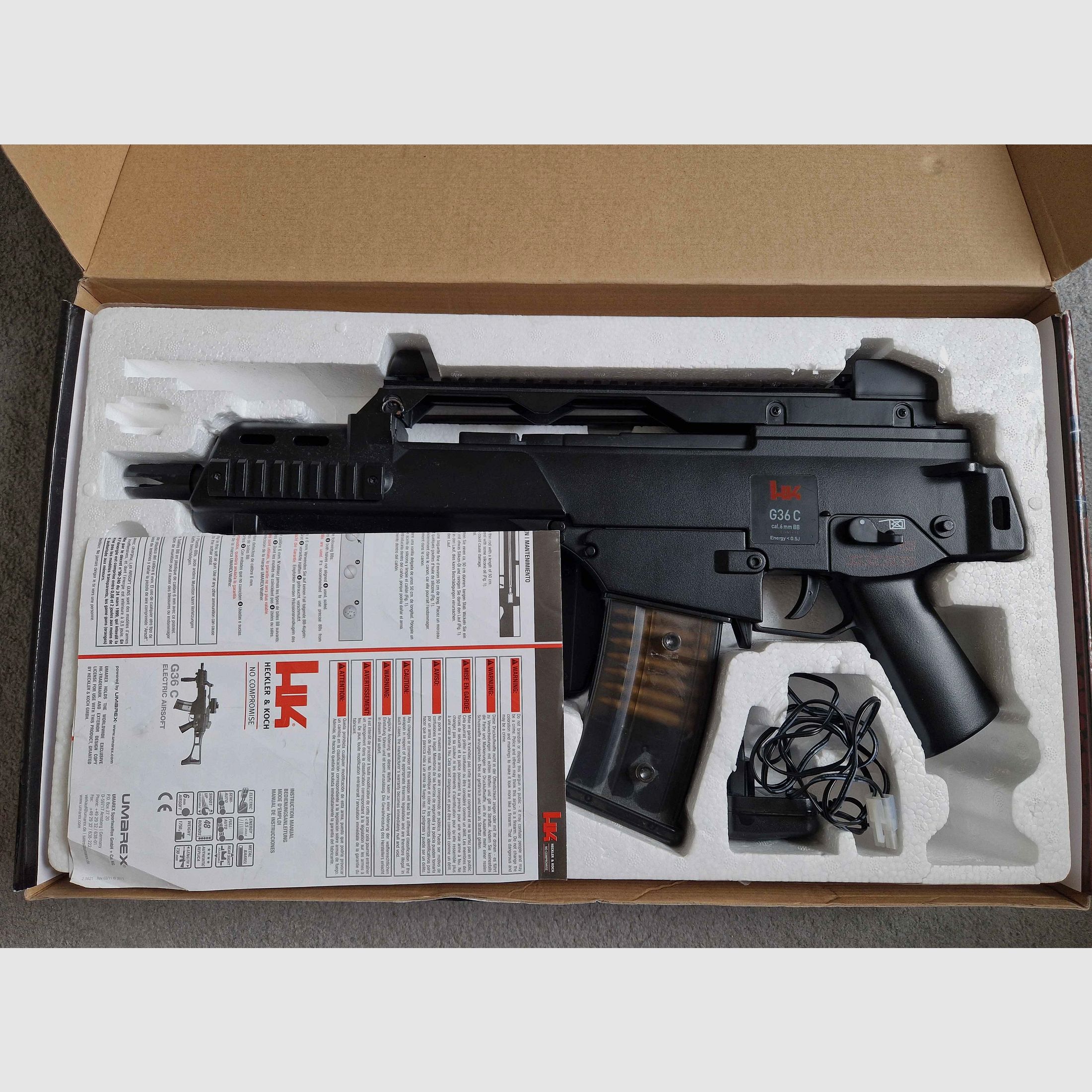 Airsoft / Softair Set – G36C AEG + Beretta 90Two – Einsteiger-Set, unter 0,5 Joule