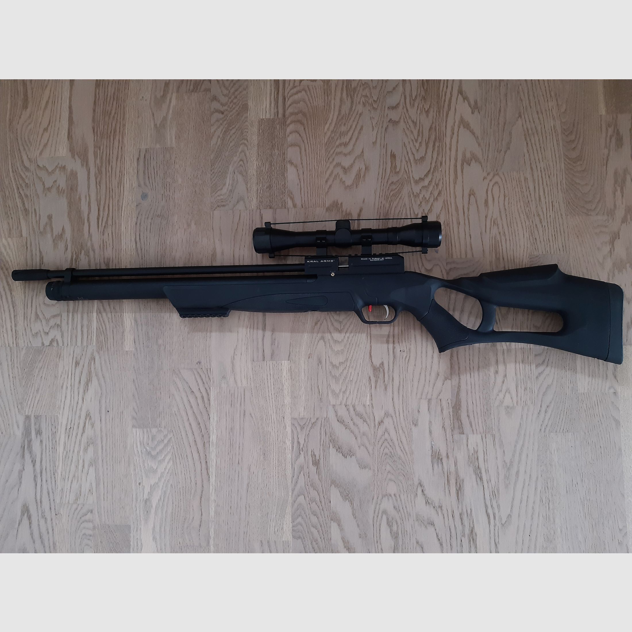 Kral Arms Puncher Nish S caliber 4.5 mm with silencer, scope, rifle case and export kit