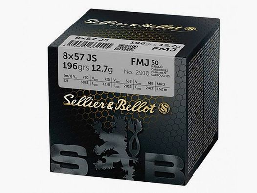SELLIER & BELLOT - 8x57 iS - 196GRS.FMJ - 50 PIECES