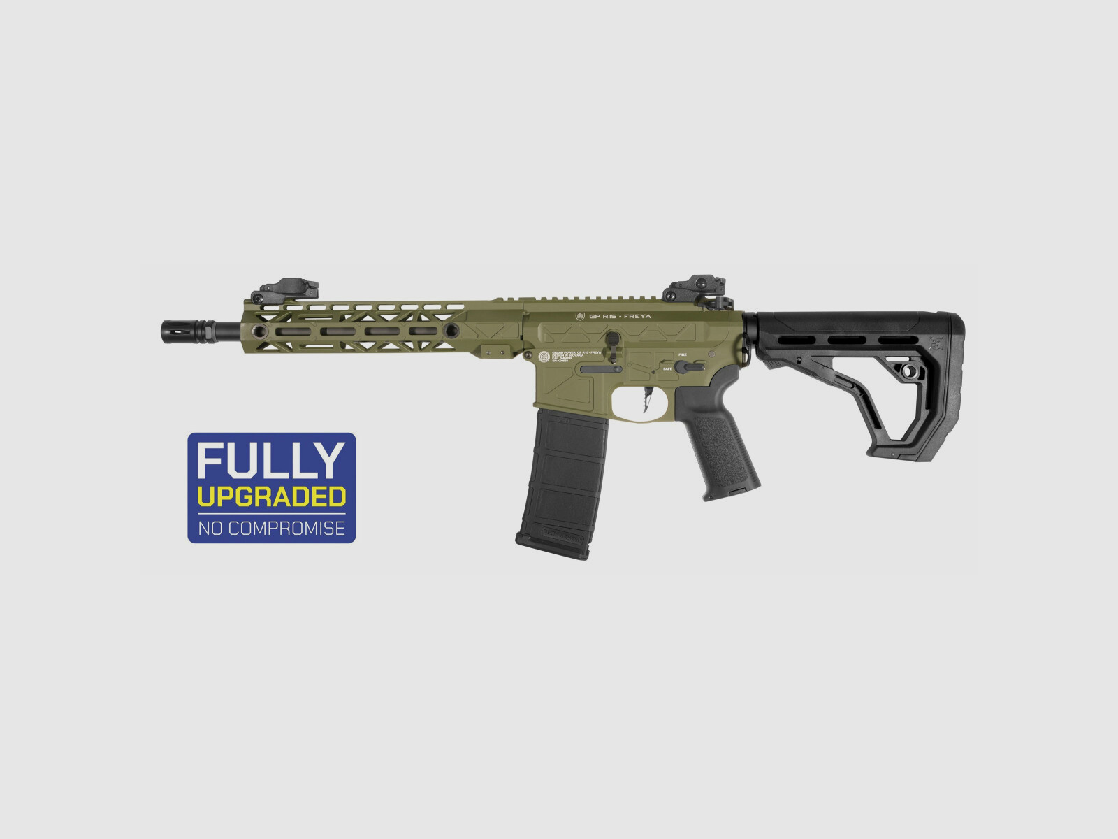 GP R15 FREYA 10" CNC Mlok FREYA ALPHA S-AEG Oliva Libre a partir de 18 años | Delta Armory