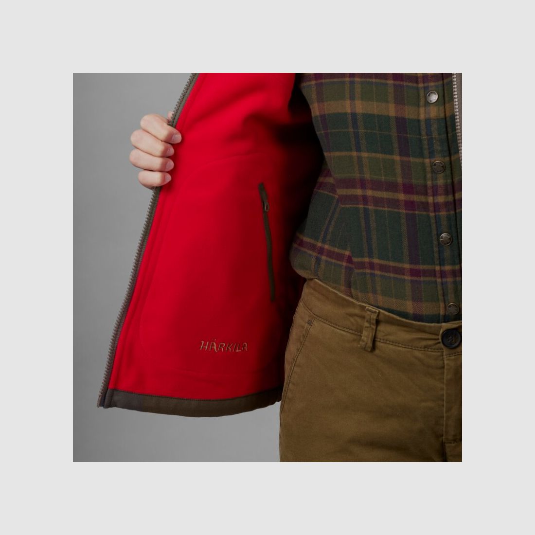 Härkila Kamko Fleecejacke Damen Braun / Rot