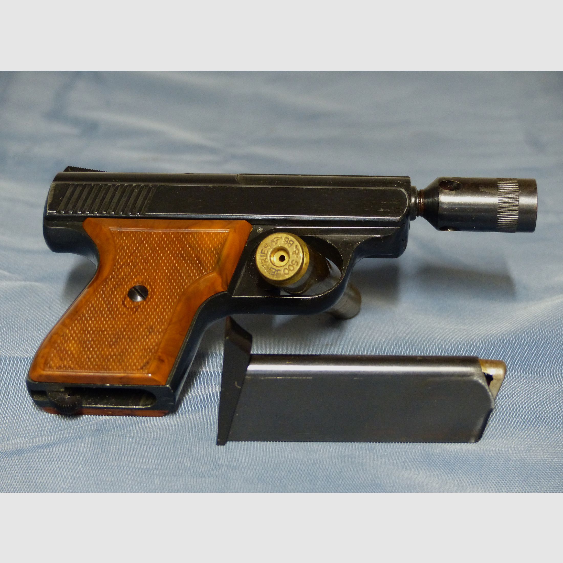 Schreckschuss Gas Pistole Rhöner SM Mod. 15 Cal. 8 mm Knall PTB 83 aus 1975 OVP vintage