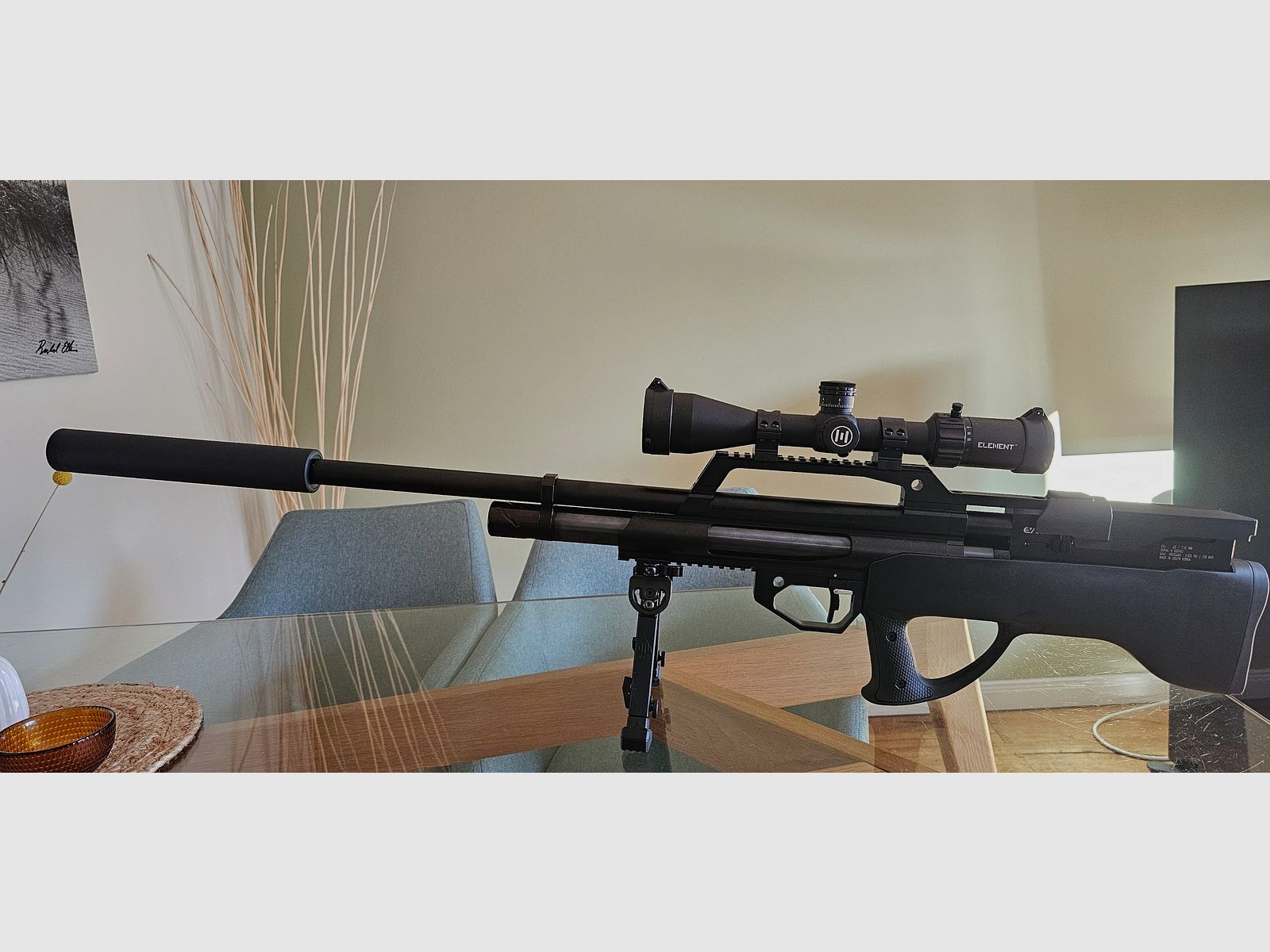 Evanix Max Air II .30 (7.62 mm) PCP air rifle set – GoGun (F-mark) + Element Optics + Sportsmatch + Schalock + accessories (incl. invoice)