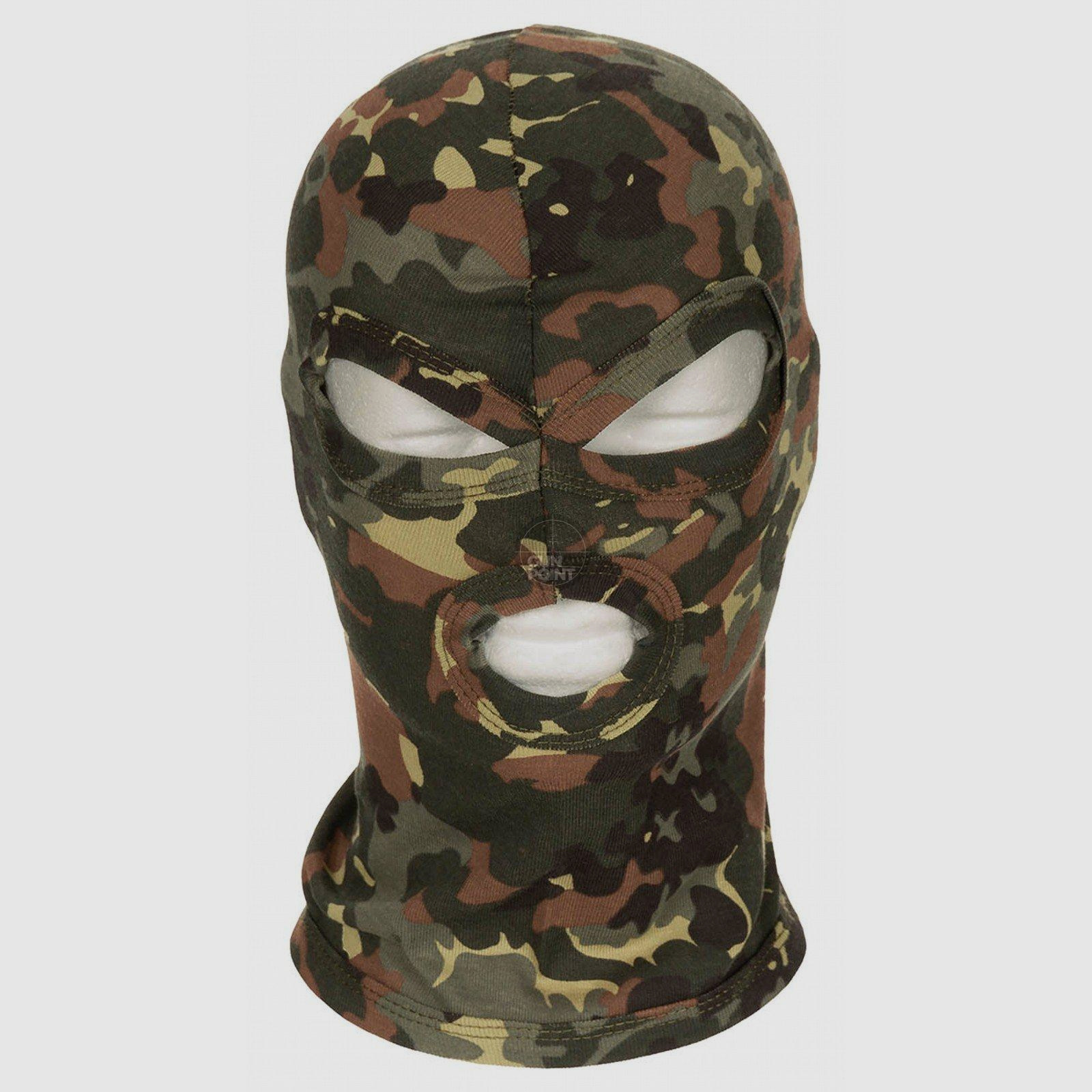 Balaclava, 3-Loch, dnn,flecktarn, 100 % Baumwolle
