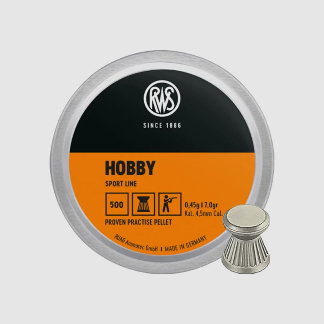 ŚRUT RWS HOBBY 4,5MM 0,45G 500SZT