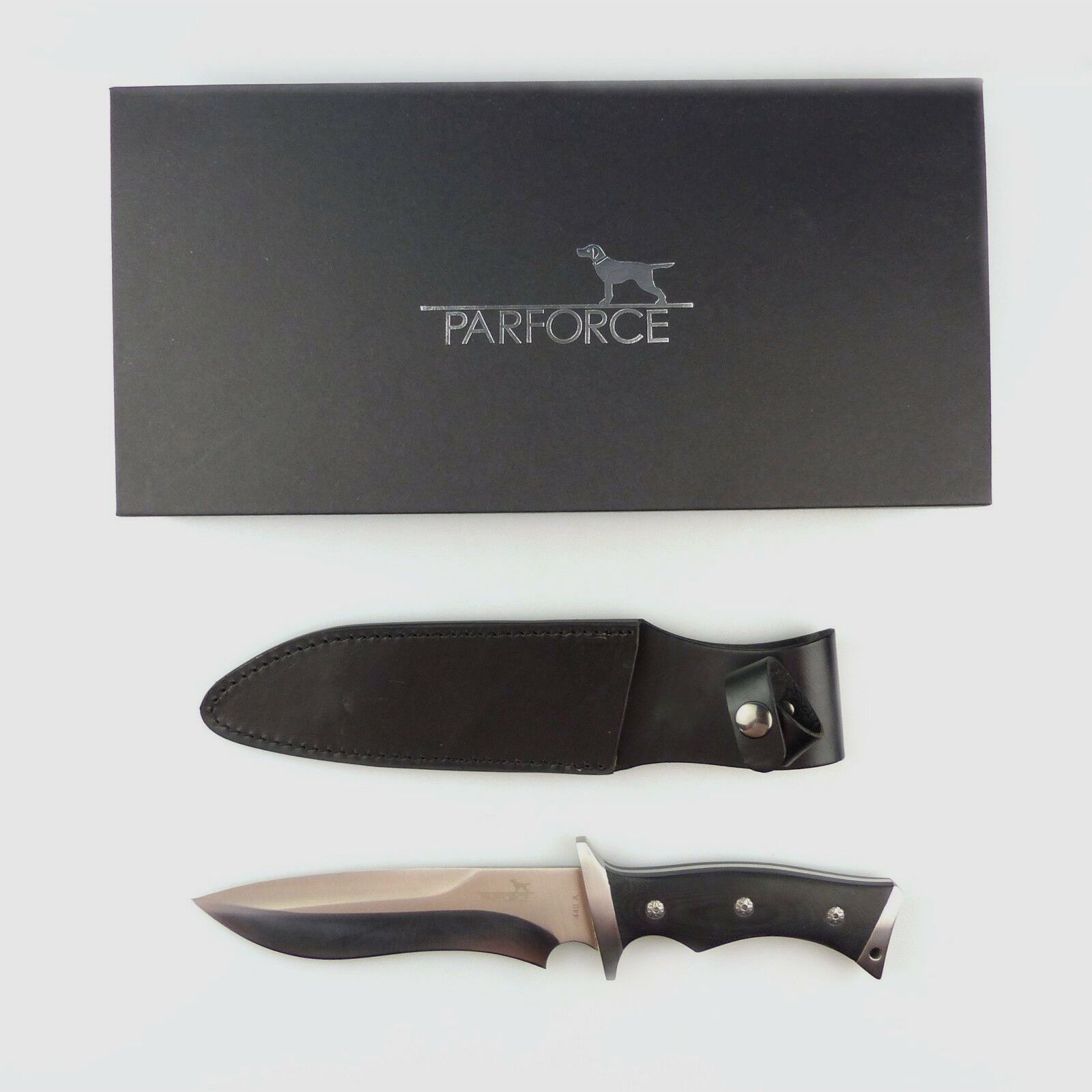 181946 Parforce Outdoormesser Conquista mit Lederscheide in Geschenkbox