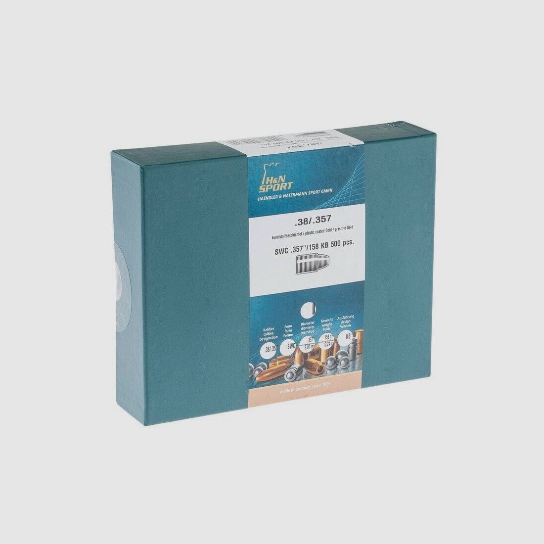 Geschosse H&N – Hochgeschwindigkeit – Semi-Wad-Cutter 357 Mag (.357) 158 gr / x500, Bild 1 von 8