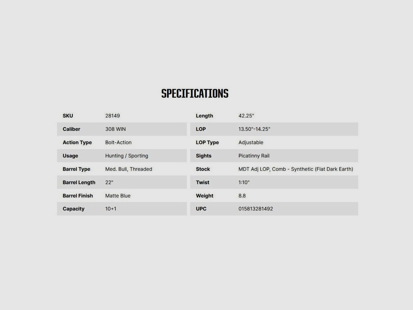 Mossberg Patriot LR Tactical 22" (22 pulgadas) .308Win