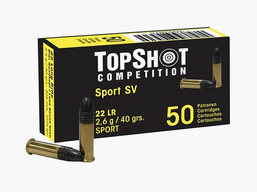 TOPSHOT Comp. .22 lfb. Black Edition SV 2,6g/40grs. - 50 Patronen