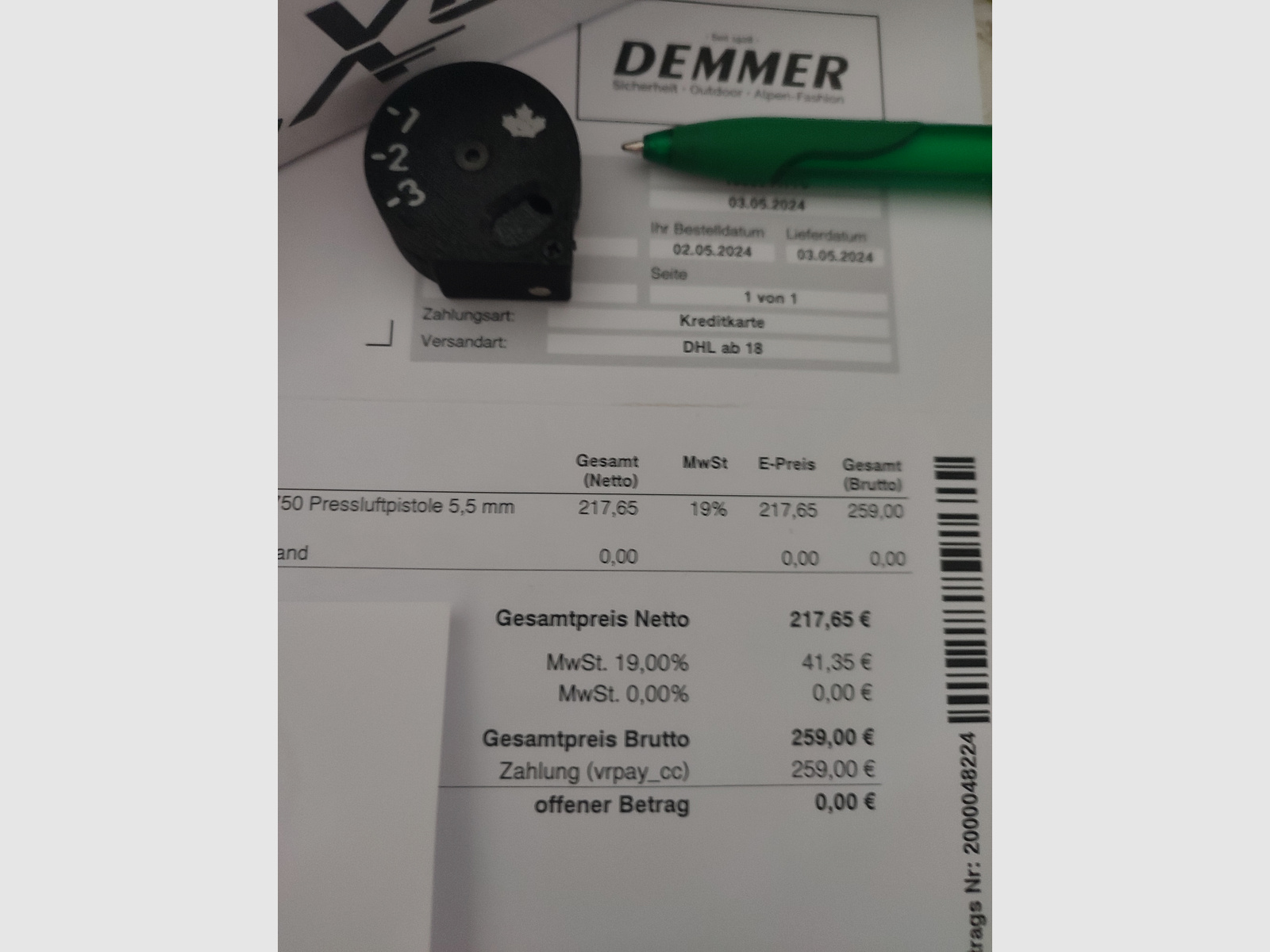 Airmax PP 750 Cal. 5,5 mm 7,5 Joule