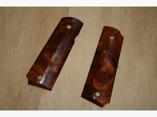Plaquettes bois luxe lisse pour pistolet type Colt 1911 (005)