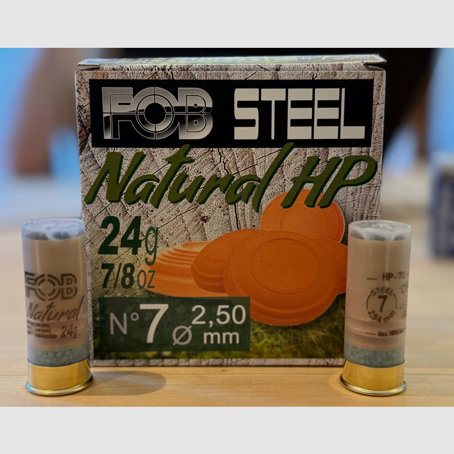 FOB Natural HP - 12/70 - 24g - No. 7 (2.5mm) - lead-free - for sporting shooting