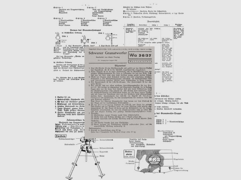 Nachdruck Taschenkarte Wehrmacht schwerer Granatwerfer 8 cm