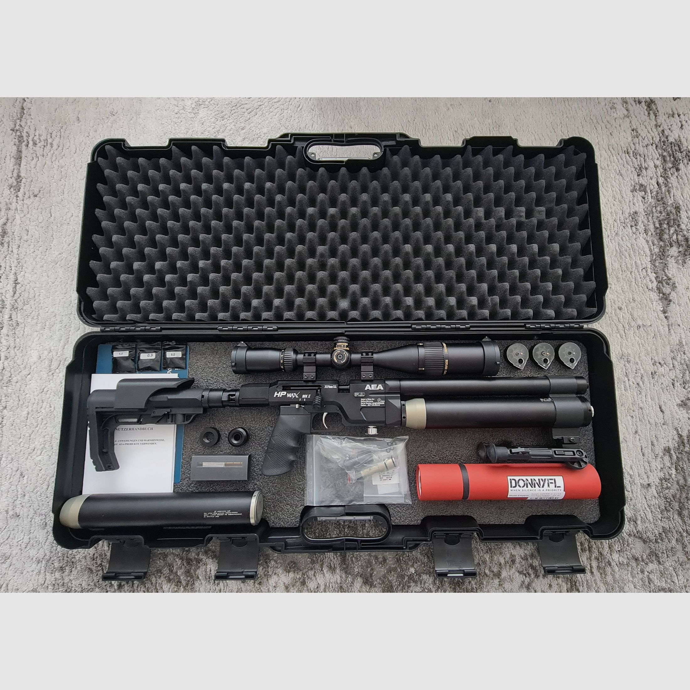 AEA Hpmax MK2 Cal.357/9mm inkl. Kompressor und sehr viel Zubehör *NEU*