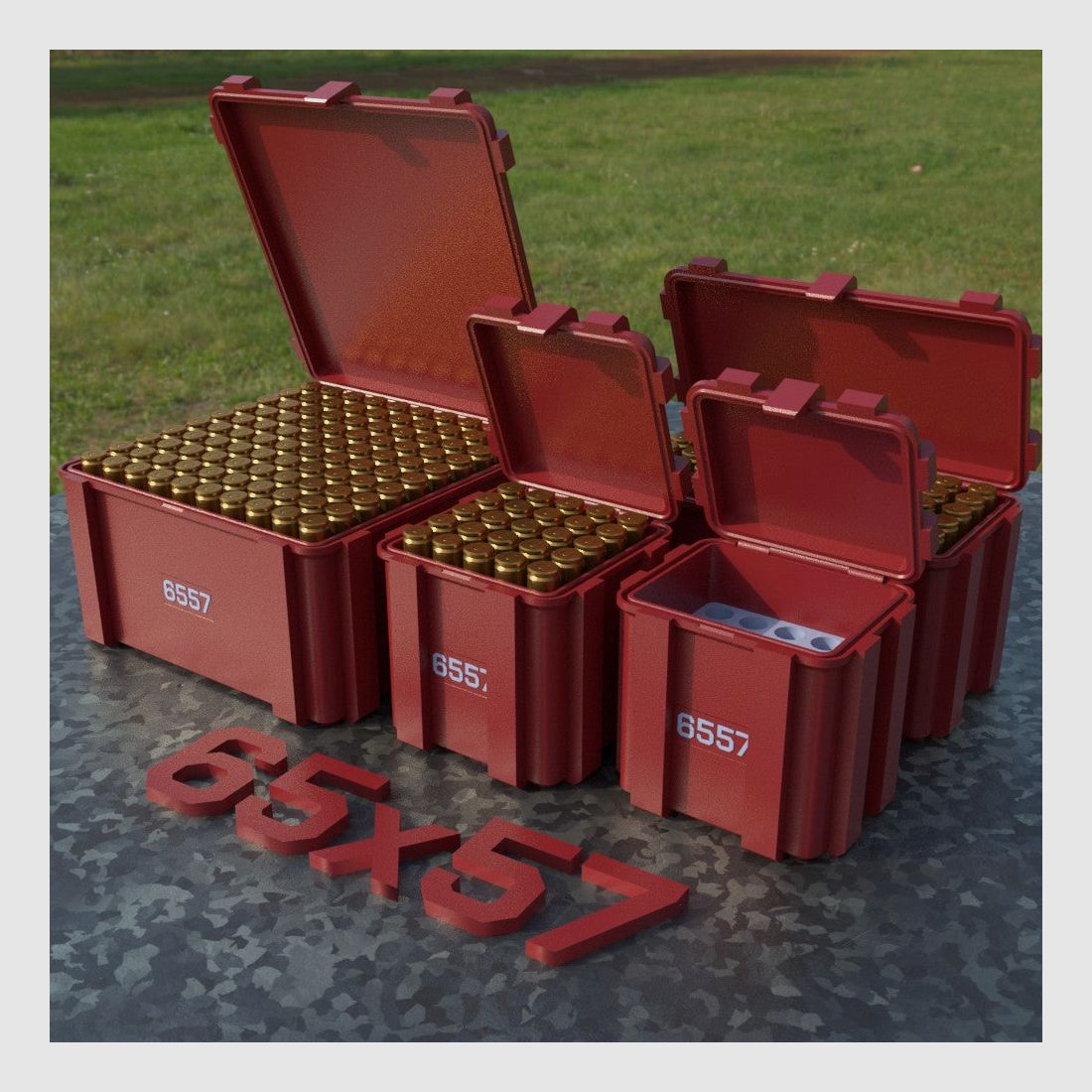 Filamelt Munitionsbox / Ammo Box 6.5x57 – Patronenbox ‘Klappdeckel’ – 20 / 25 / 50 / 100 Runden