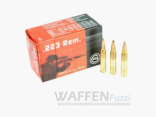 Geco cartouches de fusil .223 Rem. ogive pleine cible 63gr.