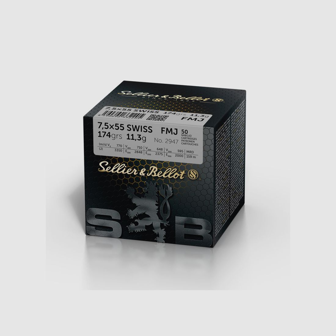 AMMUNITION CARTRIDGES SELLIER & BELLOT 7.5x55 SWISS VRAC X50