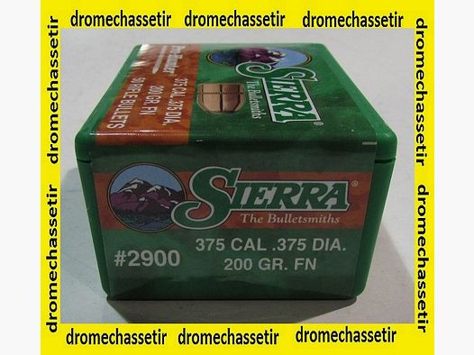 Box of 50 Sierra bullets, cal 375, 200 grains FN Flat Nose