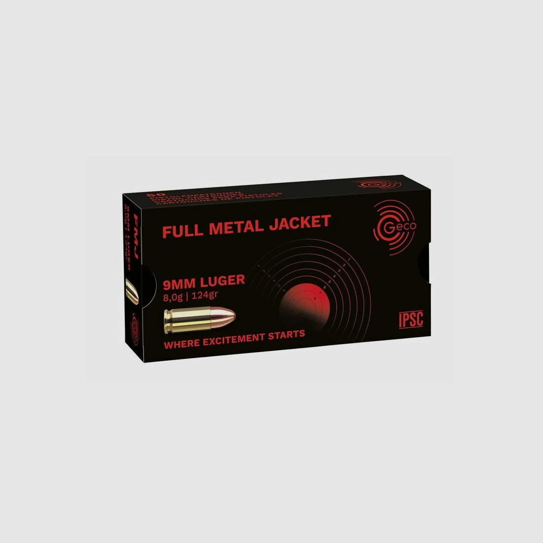 GECO 9mm Luger 8g Vollmantel 124 grs VM 9mm Para